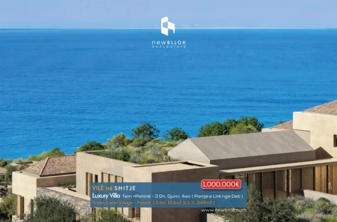 🌊SHITET : VILË TWIN GREEN COAST II 📍193m² Ndërtim & 348m² Truall + Pishinë 🏝 Fiks te Salt/ Ultra Pamje nga Deti 🌅