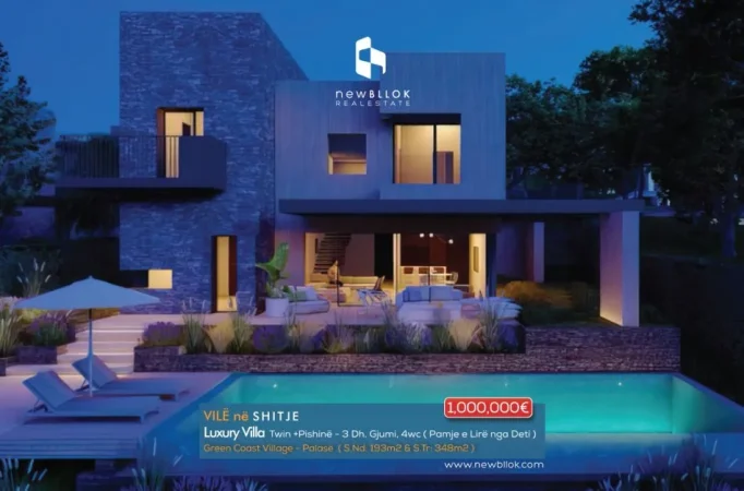 🌊SHITET : VILË TWIN GREEN COAST II 📍193m² Ndërtim & 348m² Truall + Pishinë 🏝 Fiks te Salt/ Ultra Pamje nga Deti 🌅
