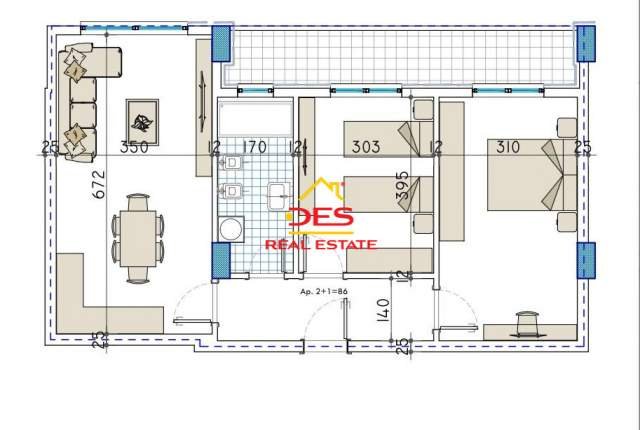 Tirane, shitet apartament 2+1+BLK Kati 4, 97 m² 620 Euro/m2 (bulevardi blu kamez)