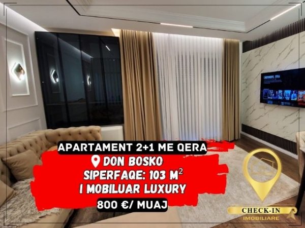 Tirane, jepet me qera apartament 2+1+A+BLK Kati 3, 103 m² 800 Euro (Don Bosko)