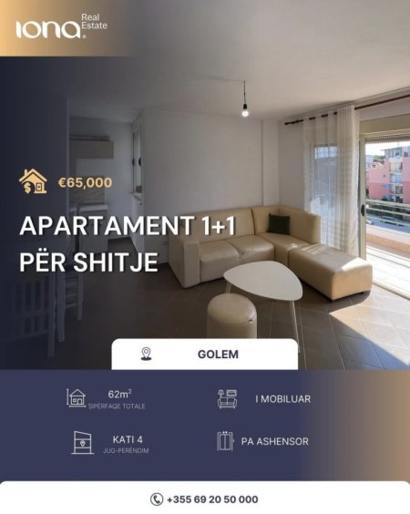 Golem, shitet apartament 1+1+Ballkon Kati 4, 62 m² 65.000 €