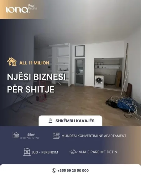Shkembi Kavajes, shitet njesi biznesi, Kati 0, 45 m²