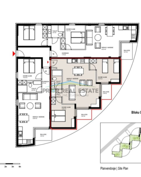 Durres, shes apartament 2+1+Ballkon Kati 1, 92 m² 212.000 € (Ishme, Shetaj)