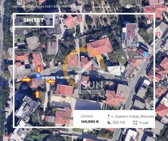 Shkoder, shitet truall , 352 m² 160.000 € (UNAZA PERENDIMORE)