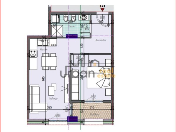 Tirane, shitet apartament 1+1+Ballkon Kati 8, 69 m² 93.000 € (Tirana Entry)
