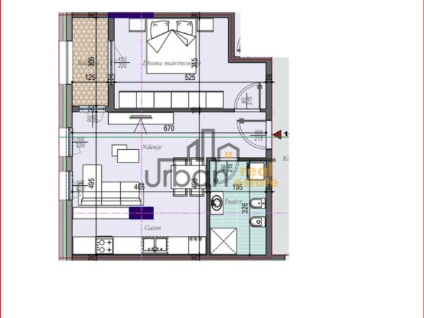 Tirane, shitet apartament 1+1+Ballkon Kati 6, 71 m² 96.400 € (Tirana Entry)
