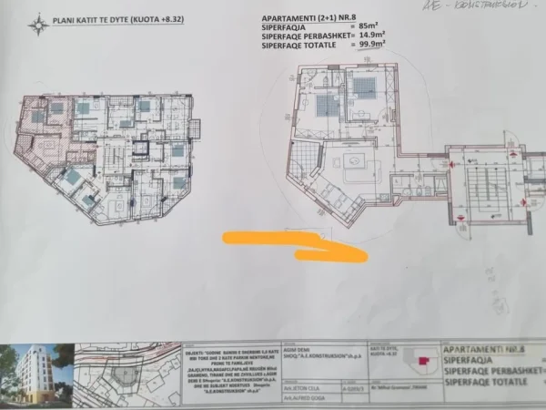 Tirane, shitet apartament 2+1 Kati 2, 100 m² 199.800 € 