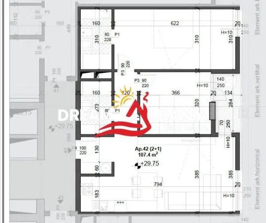 Tirane, shitet apartament 2+1+Ballkon Kati 8, 107 m² 175.000 € (Tek Fusha e Aviacionit, rruga Simon Gjoni)