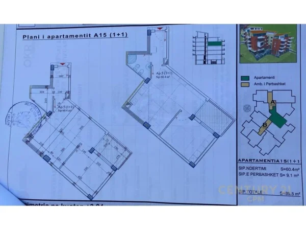 Tirane, shes apartament 1+1 Kati 2, 70 m² 139.000 € (LIQENI THATE)