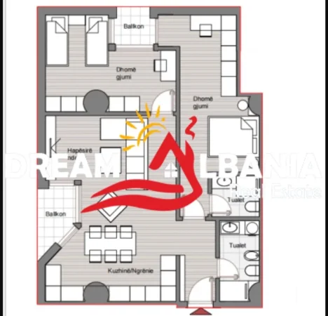 Tirane, shitet apartament 2+1 Kati 19, 127 m² 329.000 € (Prane Zogut te Zi)