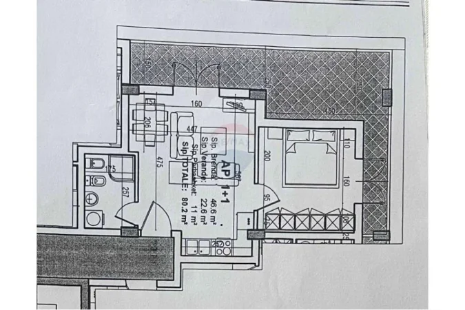 Tirane, shitet apartament 1+1+Aneks+Ballkon Kati 5, 81 m² 110.500 € (hipoteka)