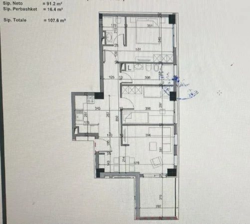 Tirane, shes apartament 2+1+Ballkon Kati 3, 107 m² 269.000 € (Novus Residence)