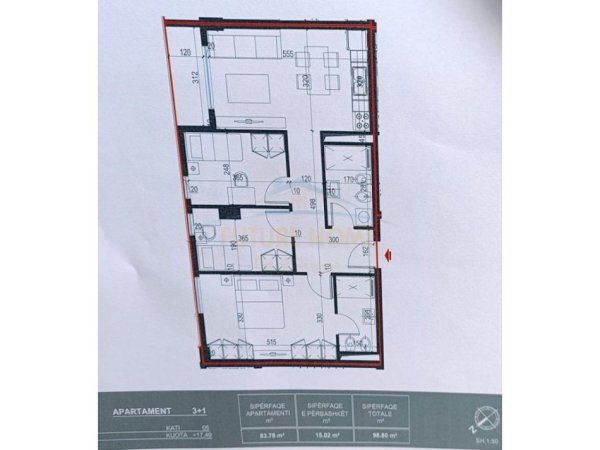 Tirane, shitet apartament 3+1 , 98 m² 115.000 € (Univers City)