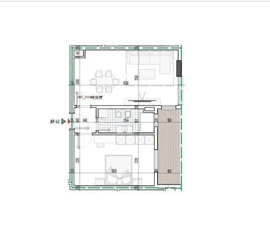 Tirane, shitet apartament 1+1+Ballkon Kati 6, 70 m² 83.201 € 