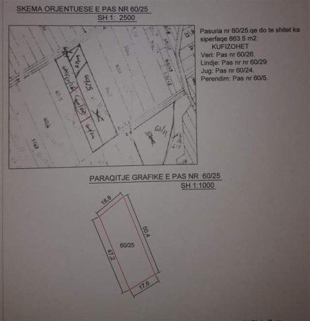 Korce, shes truall 1.000 m² 10.000 Euro