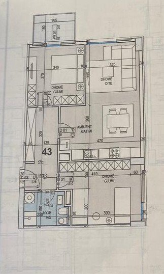Tirane, shitet apartament 2+1+BLK Kati 7, 98 m² 118.200 Euro (Xhamlliku)