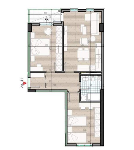 Tirane, shitet apartament 2+1+BLK Kati 7, 93 m² 63.859 Euro (QTU)