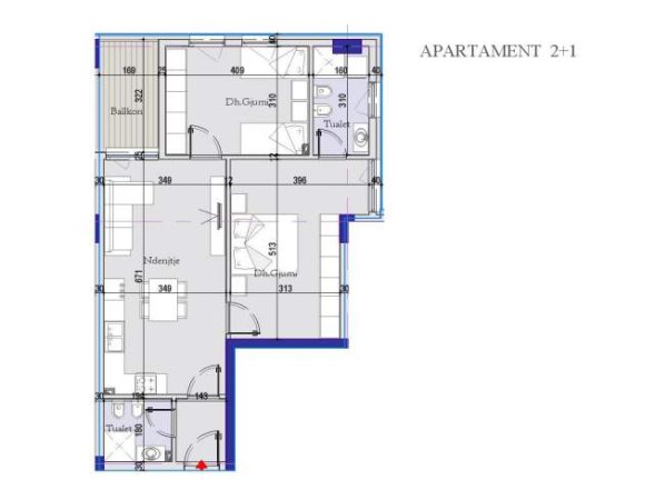 Tirane, shitet apartament 2+1 Kati 2, 96 m² 86.670 Euro (Kthesa e Kamzes)