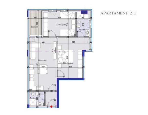 Tirane, shitet apartament 2+1 Kati 4, 96 m² 86.670 Euro (Kthesa e Kamzës)