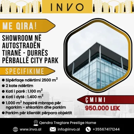 Tirane, jepet me qera ambjent biznesi , 2.500 m² 9.500 € (Vore, perball City Park)