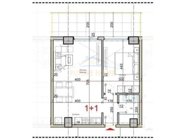 Shengjin, shitet apartament 1+1+Ballkon Kati 6, 79 m² 102.830 € 