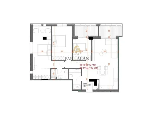 Dhermi - Palase, shitet apartament 3+1+2 Kati 4, 164 m² 410.750 € (Drimadhe)