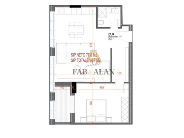Dhermi - Palase, shitet apartament 1+1 Kati 2, 95 m² 236.750 € (Drimadhe)