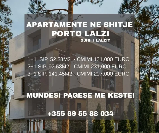 Gjiri Lalezit | Hamallaj, shitet apartament 2+1 Kati 3, 93 m² 231.000 € (Gjiri i lalzit / Porto Lalzi)