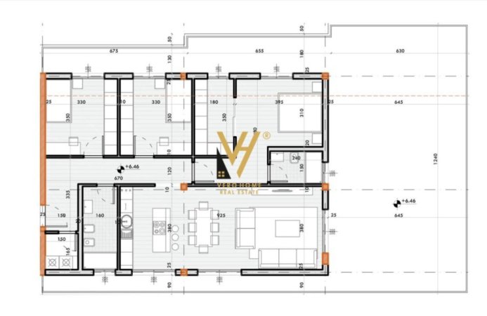 Tirane, shitet apartament 3+1+Ballkon Kati 3, 144 m² 331.105 € (RESIDENCEN CUCI 3 MJULL BATHORE)