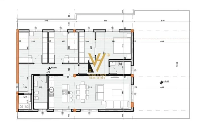 Tirane, shitet apartament 3+1+Ballkon Kati 3, 144 m² 331.105 € (RESIDENCEN CUCI 3 MJULL BATHORE)