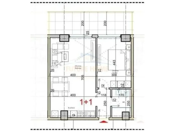Lezhe, shitet apartament 1+1 Kati 6, 79 m² 102.830 € (SHENGJIN)