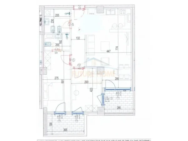 Tirane, shitet apartament 2+1 Kati 7, 124 m² 217.000 € (Don Bosco)