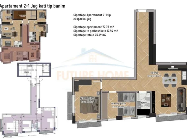 Tirane, shitet apartament 2+1 , 78 m² 240.000 € (Rruga e Barrikadave, Rruga Mahmut Fortuzi)