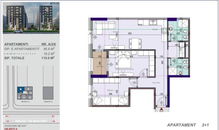 Tirane, shes apartament 2+1+Ballkon Kati 2, 115 m² 132.250 € (Tirana Entry 2)