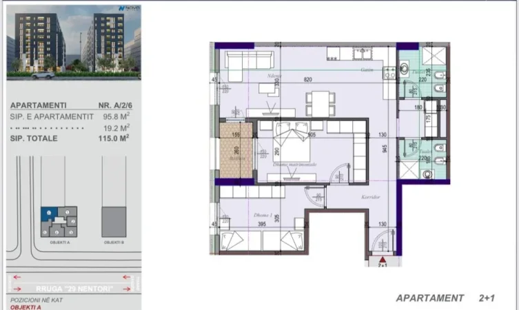 Tirane, shes apartament 2+1+Ballkon Kati 2, 115 m² 132.250 € (Tirana Entry 2)