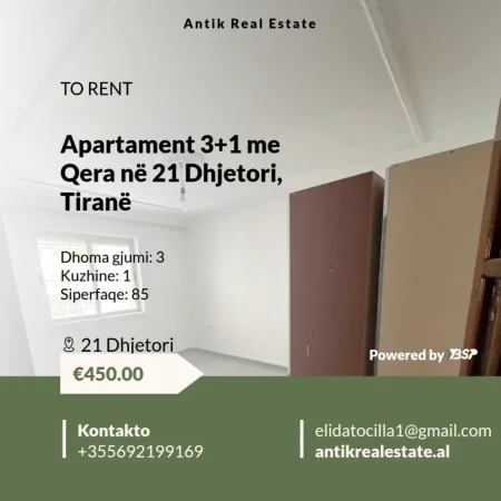 Tirane, jepet me qera apartament 3+1 Kati 1, 85 m² 450 € 