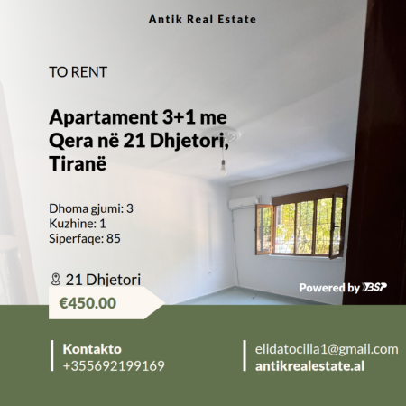 Tirane, jepet me qera apartament 3+1 Kati 1, 85 m² 450 € 