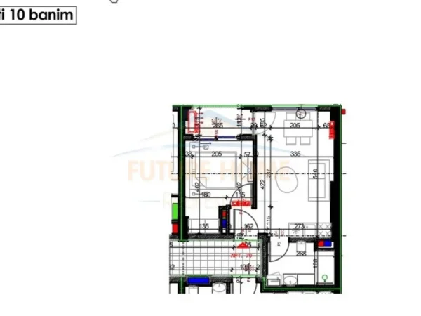 Tirane, shitet apartament 1+1+Ballkon Kati 10, 53 m² 110.000 € 