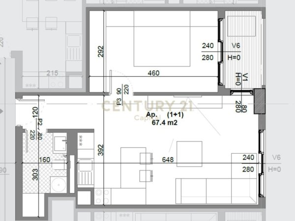 Tirane, shitet apartament Kati 3, 67 m² 51.000 € (Rr.Pjeter Arbnori)