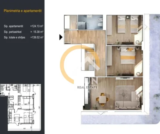 Shengjin, shitet apartament 2+1+Ballkon , 139 m² (SHENGJIN)