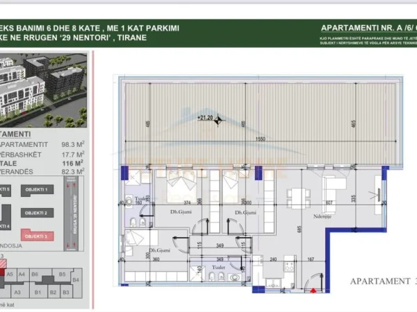 Shitet, Apartament 3+1+2+Verande, Tirana Entry 2, Tiranë.