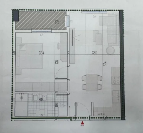 Tirane, shitet apartament 1+1 Kati 4, (Paskuqan)