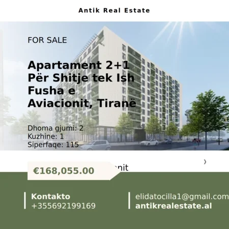 Tirane, shitet apartament 2+1+Ballkon Kati 6, 115 m² 168.055 € 