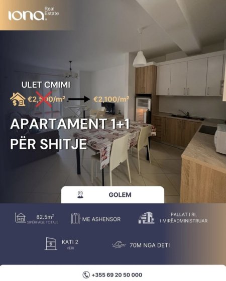 Golem, shitet apartament 1+1 Kati 2, 82 m² (Prane Hotel Marikaj)