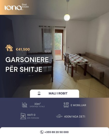 Mali Robit, shitet garsonier Kati 0, 33 m² 41.500 € (400m Distanc nga deti)
