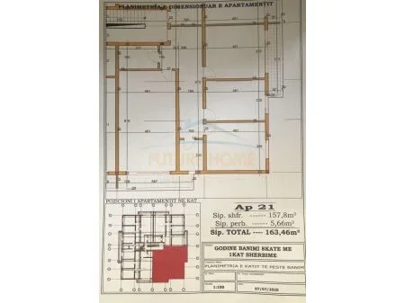 Tirane, shitet apartament 3+1 Kati 5, 163 m² 29.422.800 € 