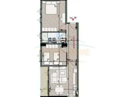 Tirane, shitet apartament 2+1 Kati 5, 91 m² 10.000.000 € 