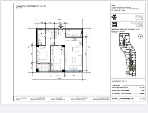 Tirane, shitet 2+1+BLK Kati 4, 150.000 Euro