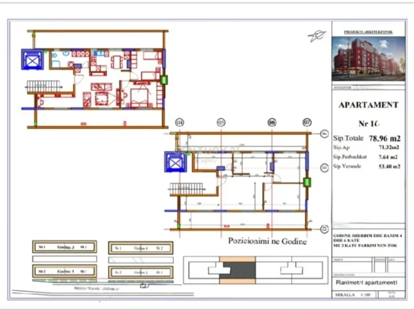 Tirane, shitet apartament 2+1 Kati 5, 79 m² 135.000 € 