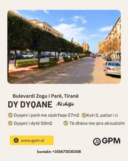 Tirane, shitet dyqan Kati 0 tek Bulevardi Zogu i Pare , 79 m²